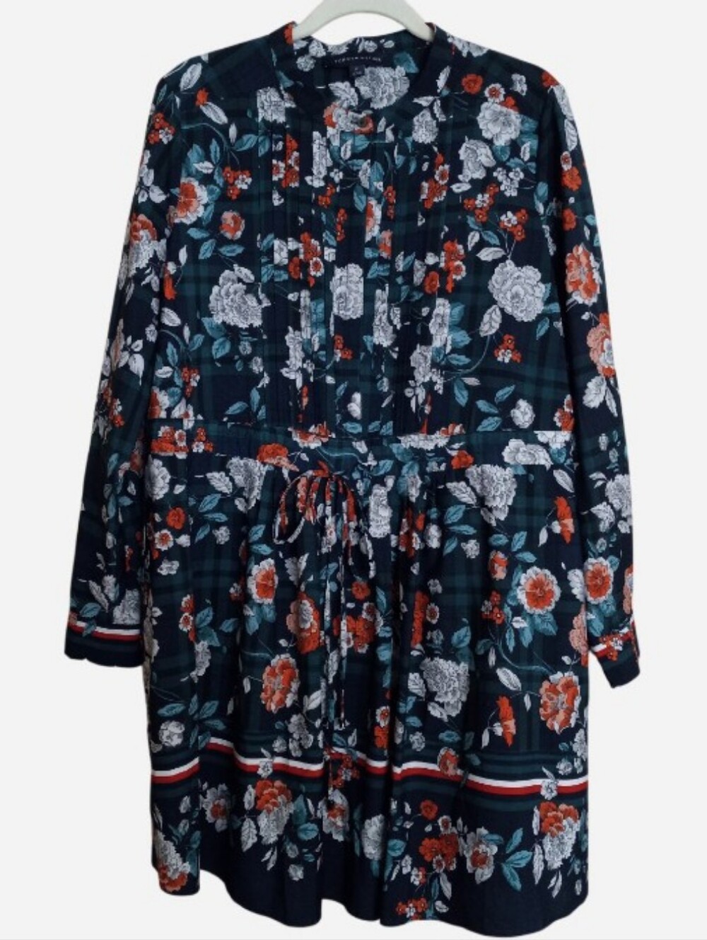 Tommy Hilfiger Melody Floral Plaid Long Sleeve Mini Dress